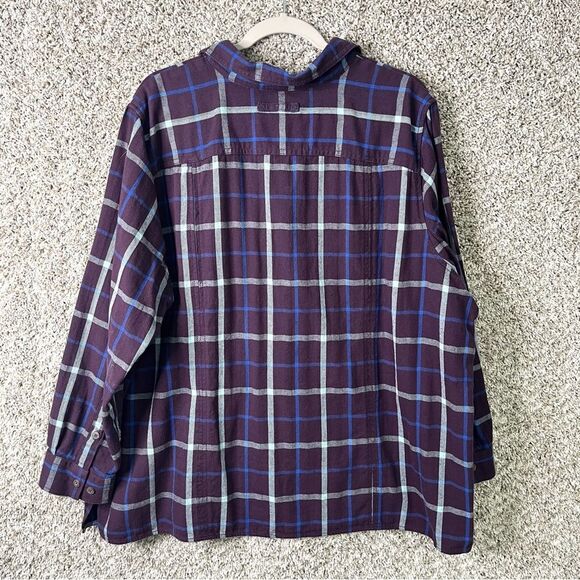 Duluth Trading Shirt Women’s 2X Free Swingin' Purple Plaid Button Down Flannel - Picture 5 of 5